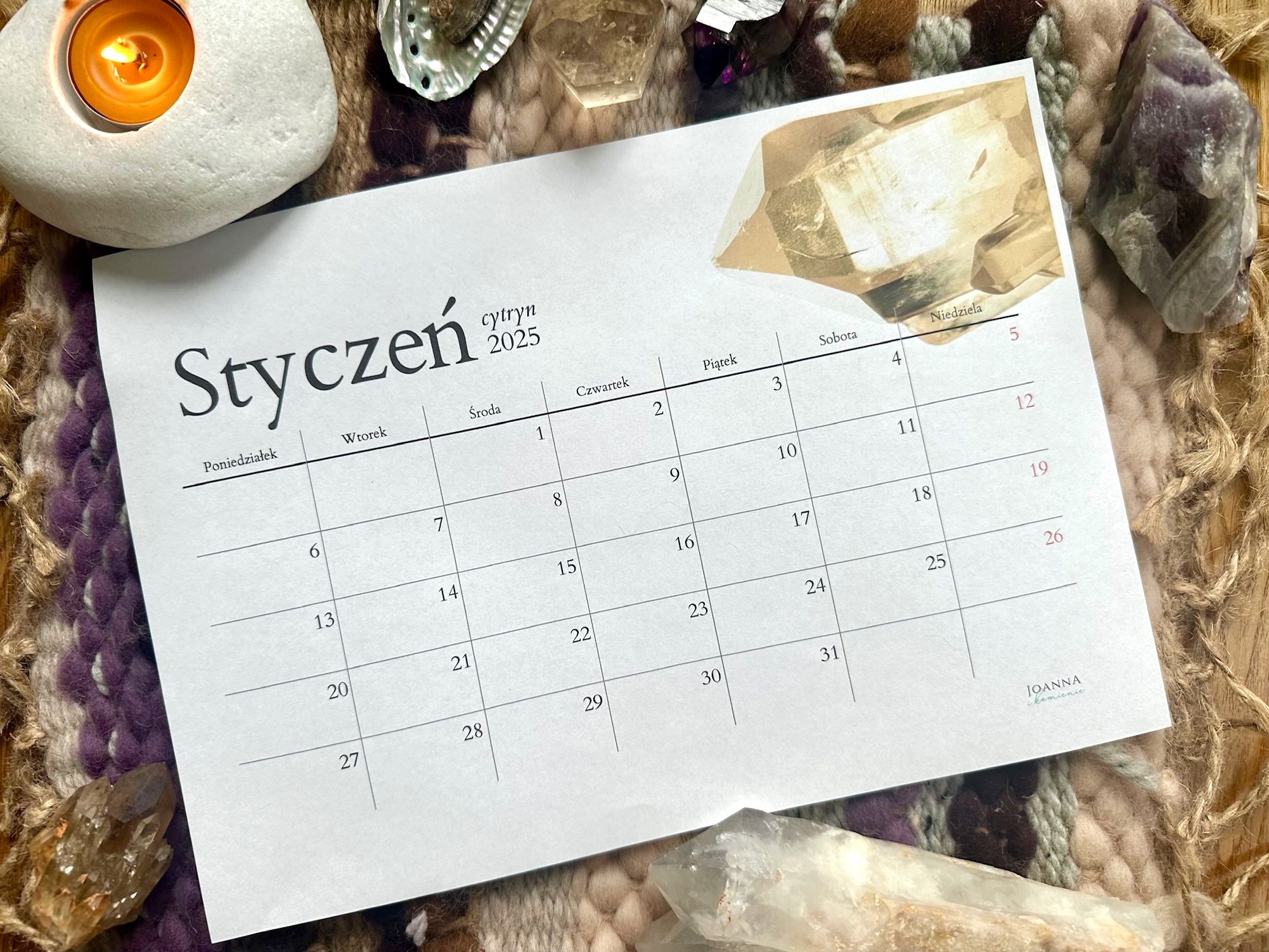 Planner na styczeń 2025 - cytryn